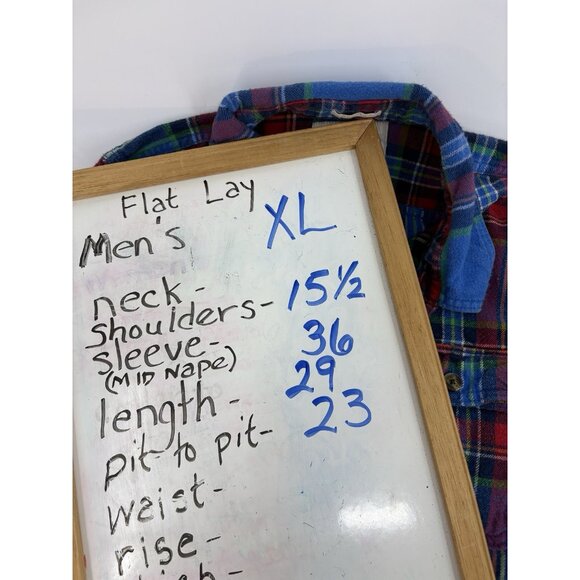 Abercrombie Fitch Shirt Mens XL Blue Red Plaid Muscle Fit Flannel Heavy Y2K Gorp - Picture 10 of 11